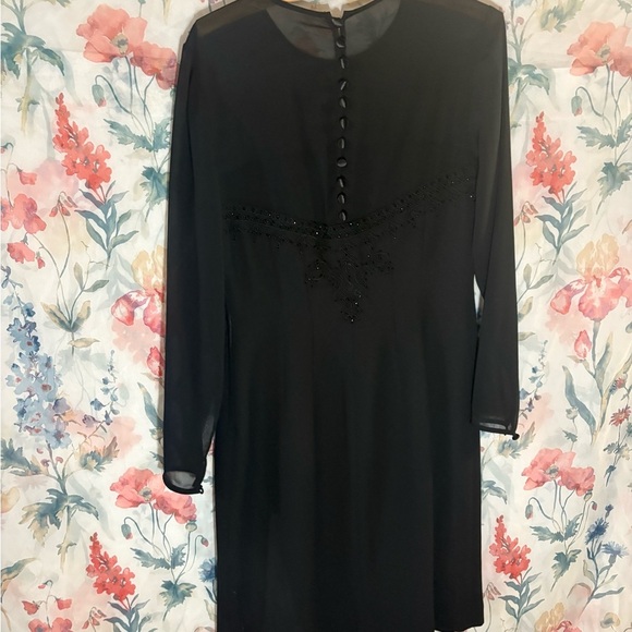 Vintage Donna Morgan Black Long Sleeve Dress - Picture 5 of 11